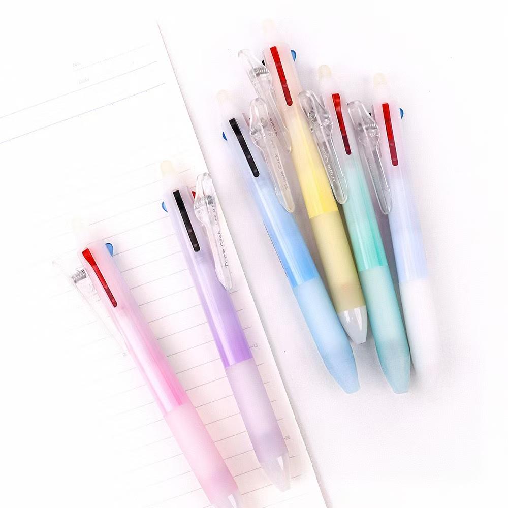 3 In 1 Gel Pen 0.5mm Black Red Blue Pen | 3 Colors Pen | Erasable Gel Ink Pens | Planner Pens | Cute Study Supplies Stationery