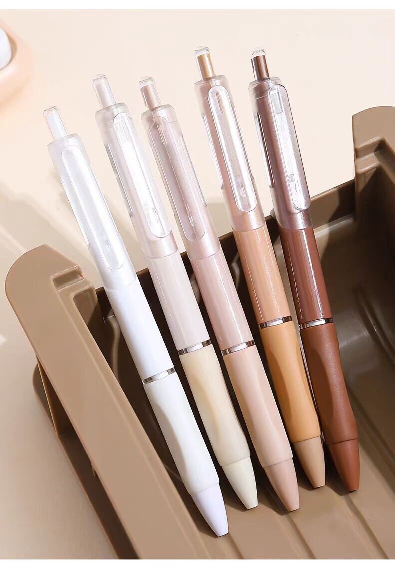 5pcs Coffee Time Gel Pens | ST Writing Pens Tools | Aesthetic Cute Pens | Kawaii Planner School Office Study Pens Stationery Supplies