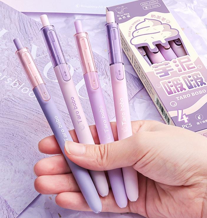 Milk Tea Series Pen Set | 0.5mm Black Gel Ink Pens | Planner Pens | Writing Supplies | Cute Stationery Journaling Planner Study Pen Supplies
