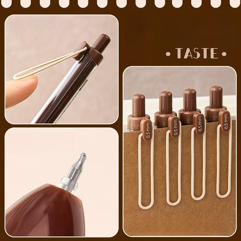 Coffee Flavored Black Ink Gel Pens | ST Writing Pens | Coffee Lover Aesthetic Pen Set | Cute Kawaii Planner School Office Study Pens