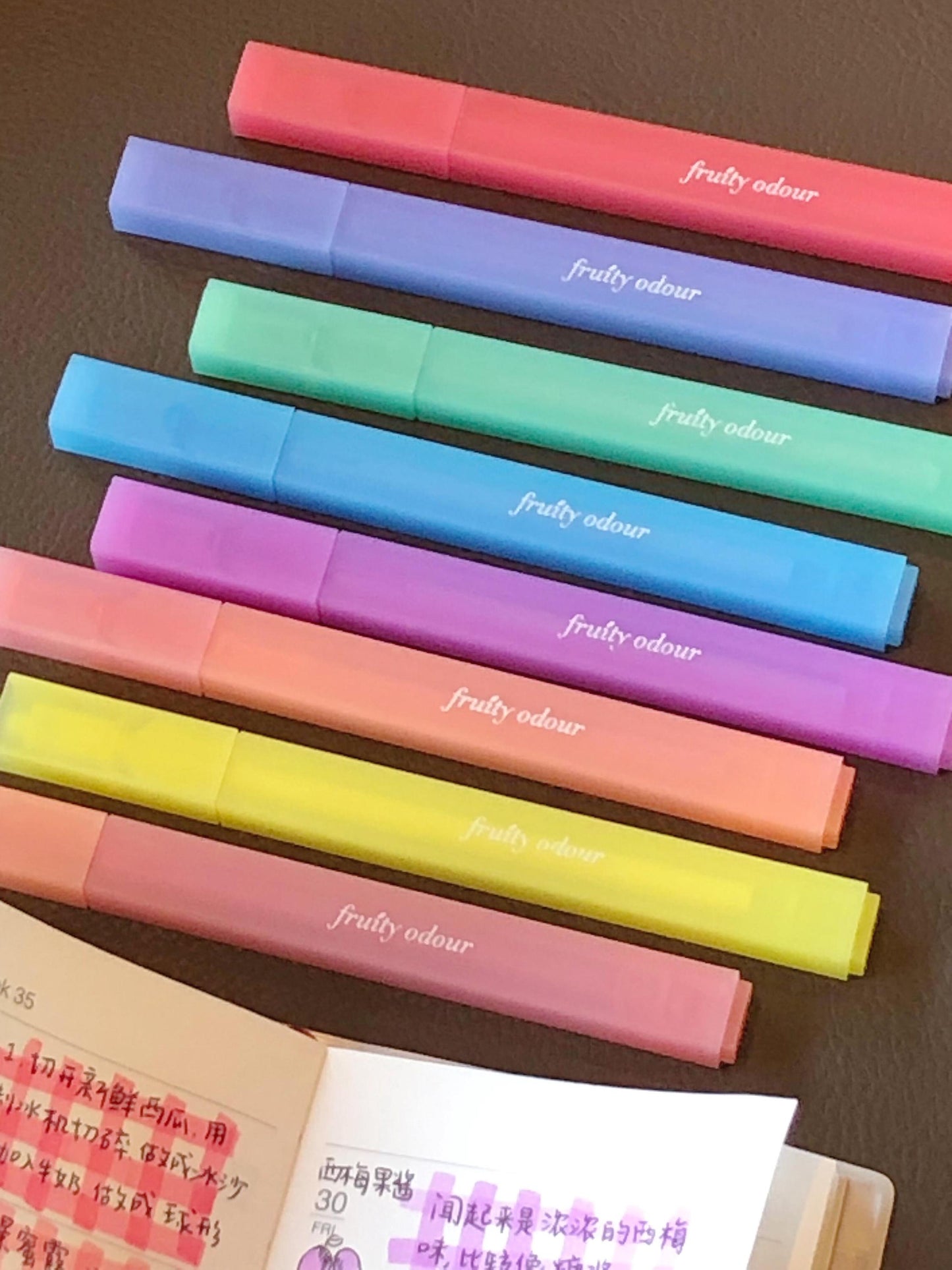 Fruit-scented Highlighter Pen | Highlighters Marker Pen | Aesthetic Cute Planner Journal Reading Drawing Pens | Study Writing Supplies