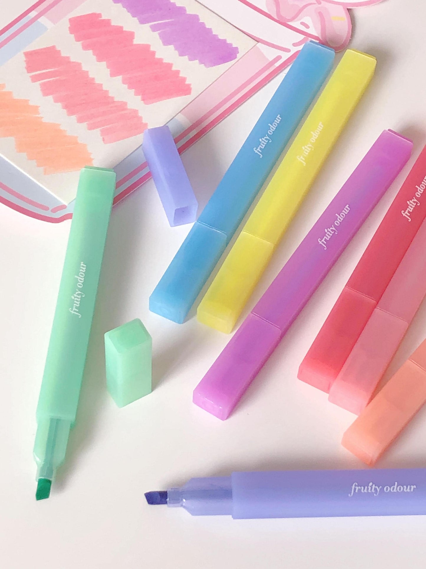 Fruit-scented Highlighter Pen | Highlighters Marker Pen | Aesthetic Cute Planner Journal Reading Drawing Pens | Study Writing Supplies