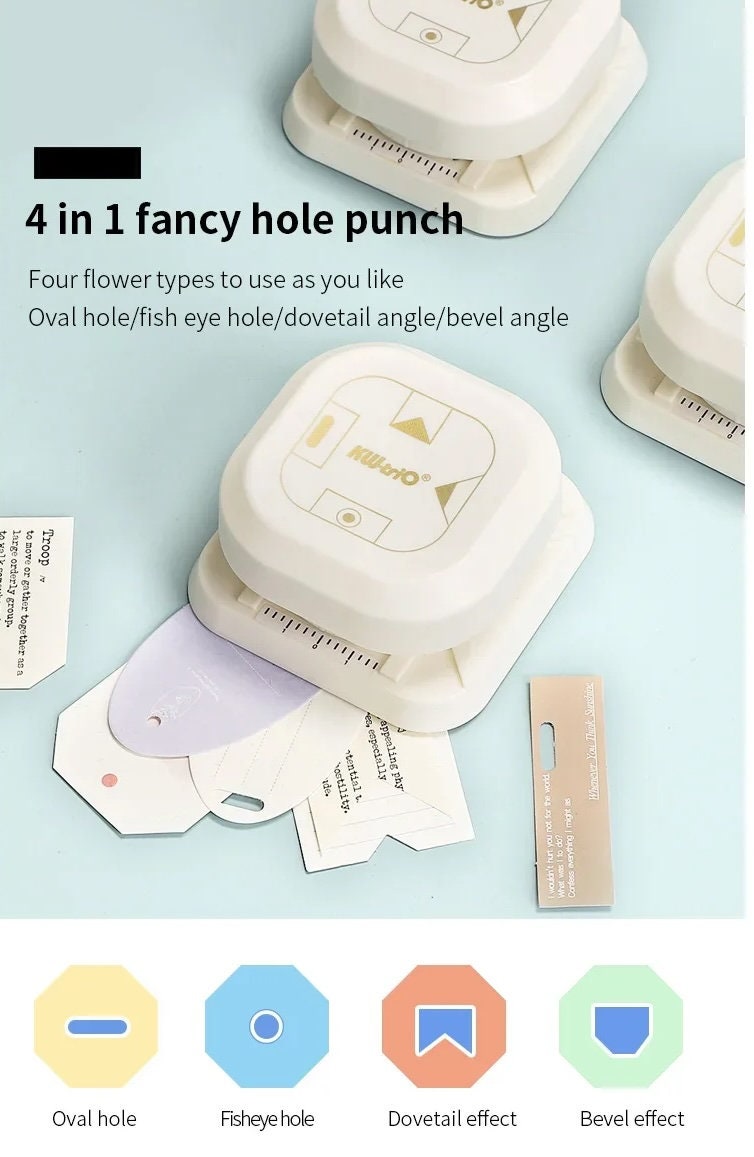 4 in 1 Multifunctional Hole Punch Cutter | Handmade Materials | Paper Craft Supplies | DIY Projects