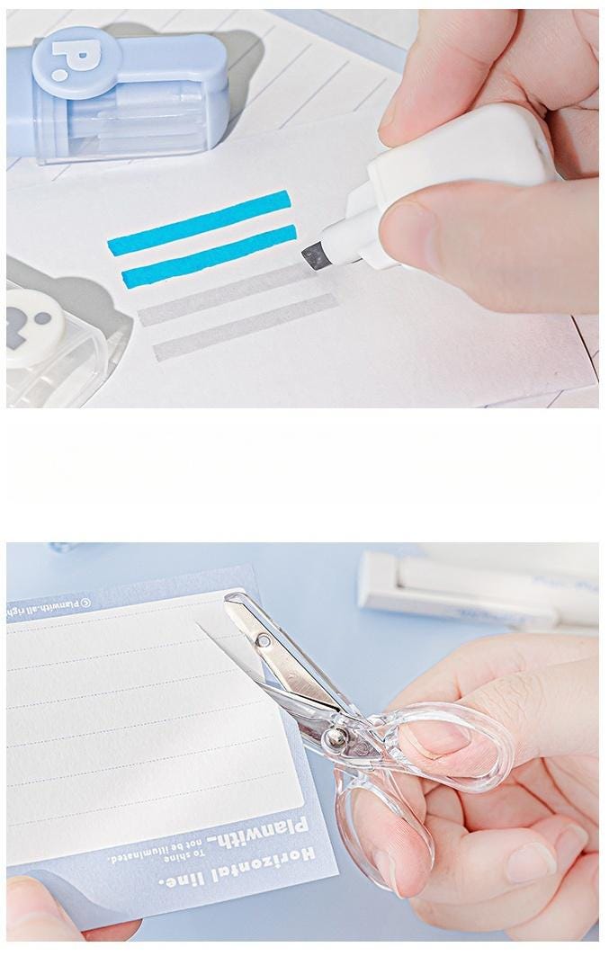 Stylish Mini 8-Piece Office Tool Kit | Portable Hole Punch Stapler Tape Scissors | Aesthetic Office School Supplies | Cute Stationery Gift