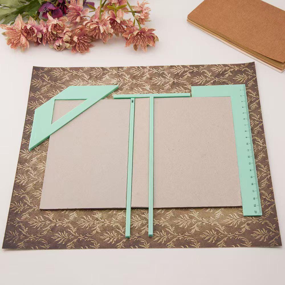 Complete Bookbinding Ruler Kit Bookbinding Easy Scrapbooking Tool Great Stencils and Cutter Guide Kit Made Into Journal Handbook