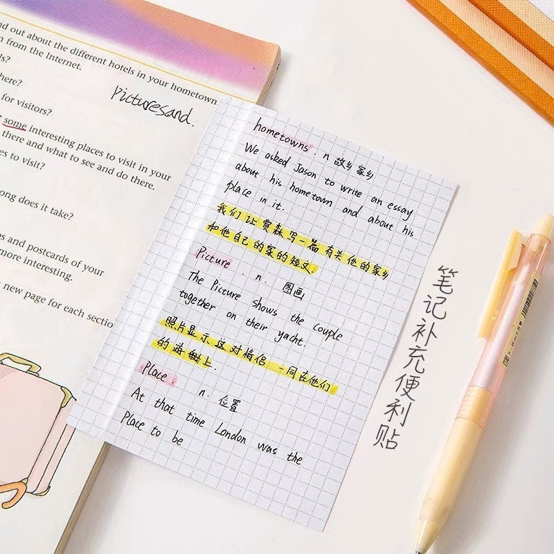 Creative Extension Sticky Notes | Lined Grided Dotted | Hidden Fold Sticky Notes | Planner Study School Supplies | Note Taking