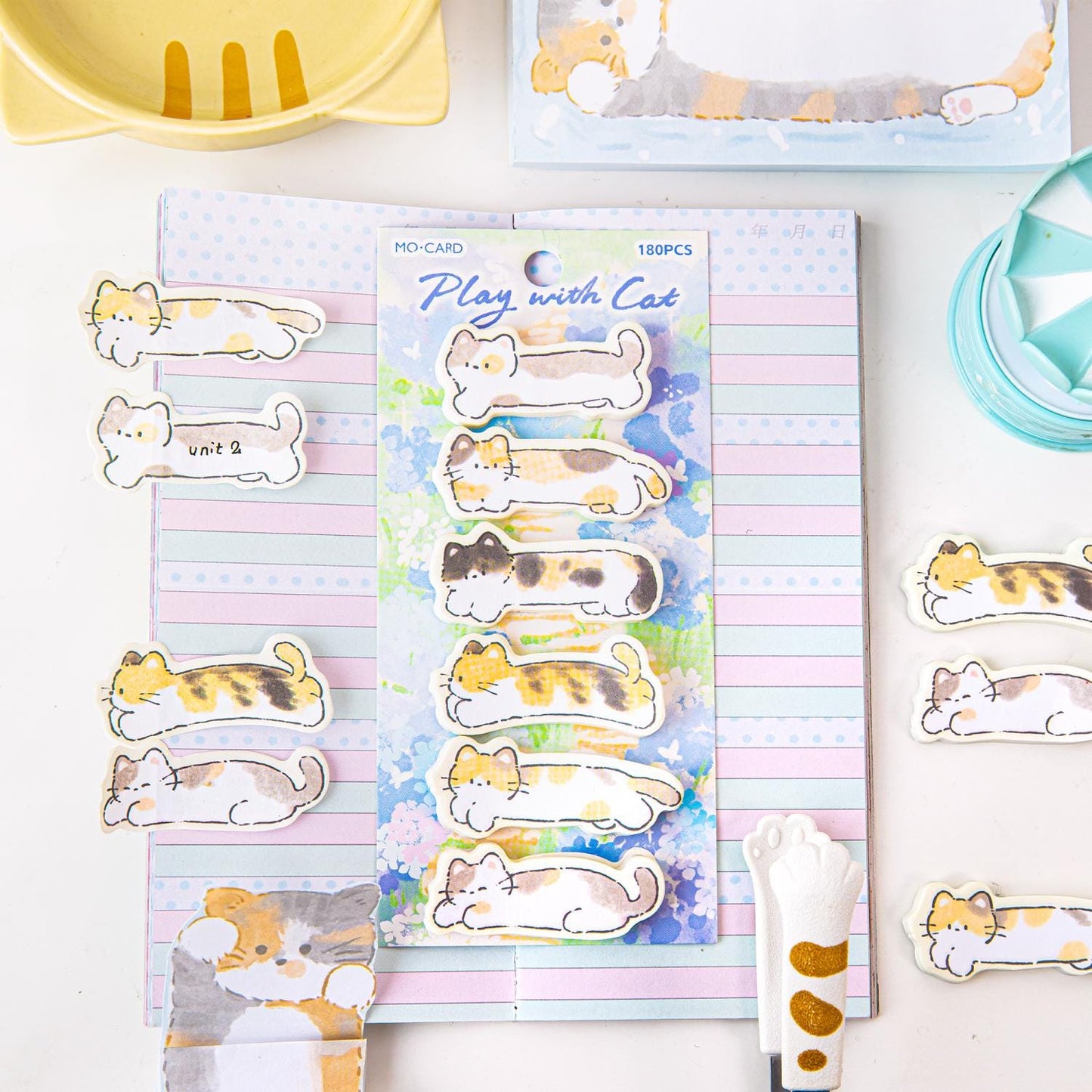 Kawaii Cats Sticky Page Marker | Book Annotation Book Tabs | Index Tabs | Page Markers | Sticky Tabs | Study School Planner Journal Supplies