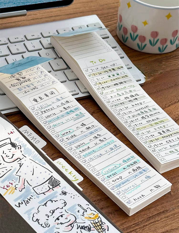 Tearable Foldable Notepad | Memo Pad | Creative Bookmark | Note Taking | Office Study Supplies | Gift for Booklover