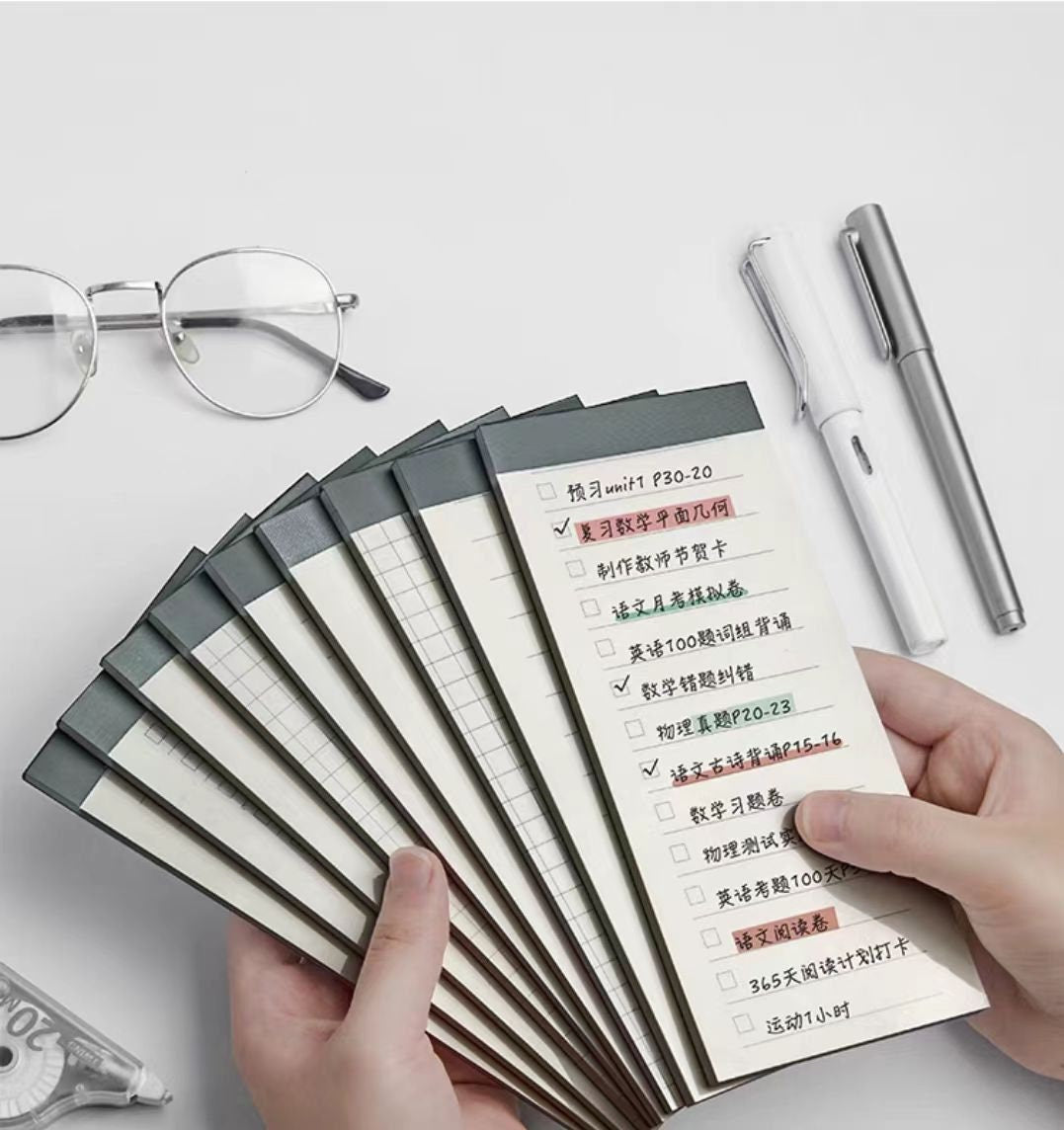 To Do List Memo Pad | Grided Lined Blank Notepad Writing Pad | School Student Collage Supplies | School Office Stationery