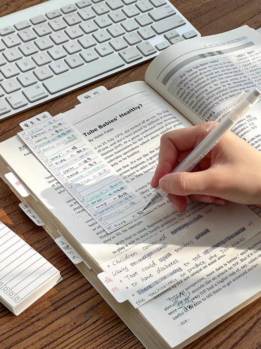 Tearable Foldable Notepad | Memo Pad | Creative Bookmark | Note Taking | Office Study Supplies | Gift for Booklover