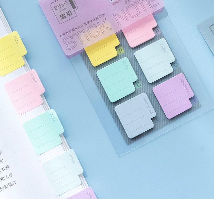 Sticky Notes with Tabs | Planner Supply | | Study Supply | Notetaking