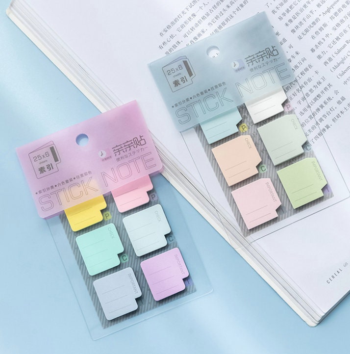 Sticky Notes with Tabs | Planner Supply | | Study Supply | Notetaking
