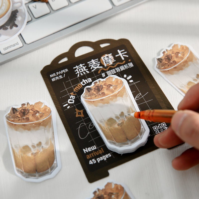 Creative Coffee Sticky Notes | Kawaii Coffee Notepad | Cute Memo Pad | Planner Memo | Planner Journal School Office Supplies
