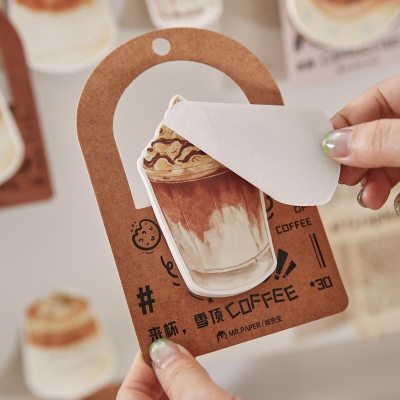 Creative Coffee Sticky Notes | Kawaii Coffee Shape Notepad | Latte Cappuccino Planner Memo Pad | Planner Journal School Office Supplies