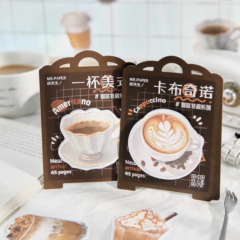 Creative Coffee Sticky Notes | Kawaii Coffee Notepad | Cute Memo Pad | Planner Memo | Planner Journal School Office Supplies
