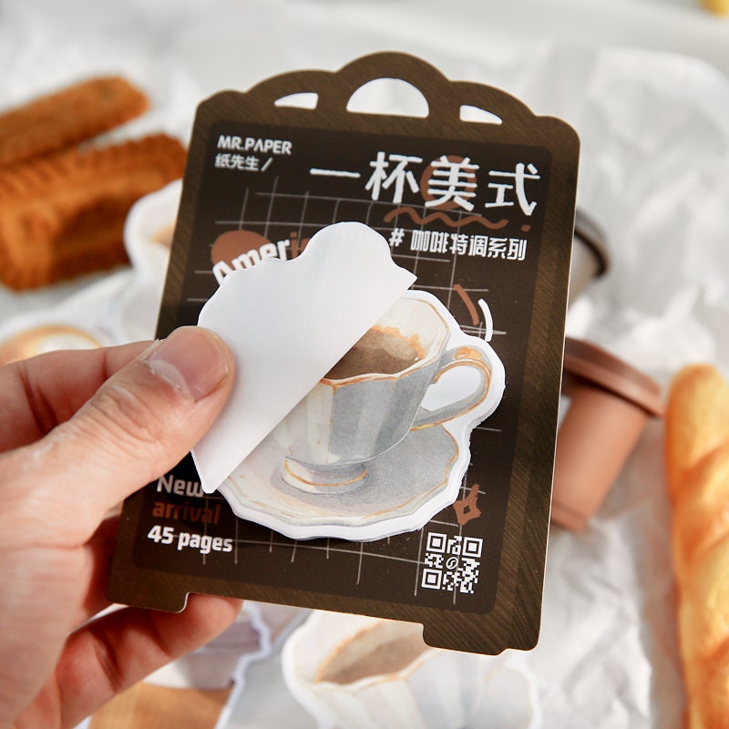 Creative Coffee Sticky Notes | Kawaii Coffee Notepad | Cute Memo Pad | Planner Memo | Planner Journal School Office Supplies