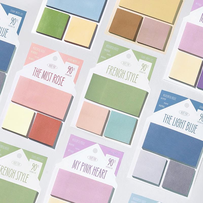 Color Palette Sticky Notes | Memo Pad | Writing Pad | Note Taking | Planner Journal Office Study School Supplies