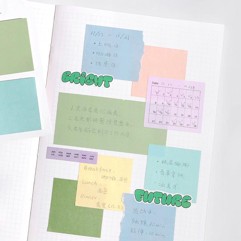 Color Palette Sticky Notes | Memo Pad | Writing Pad | Note Taking | Planner Journal Office Study School Supplies