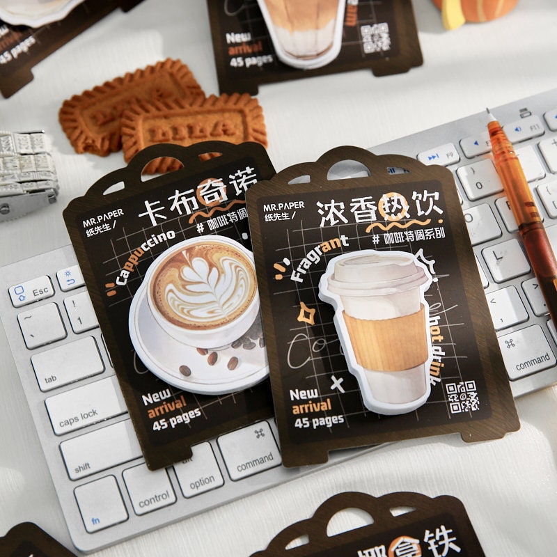Creative Coffee Sticky Notes | Kawaii Coffee Notepad | Cute Memo Pad | Planner Memo | Planner Journal School Office Supplies
