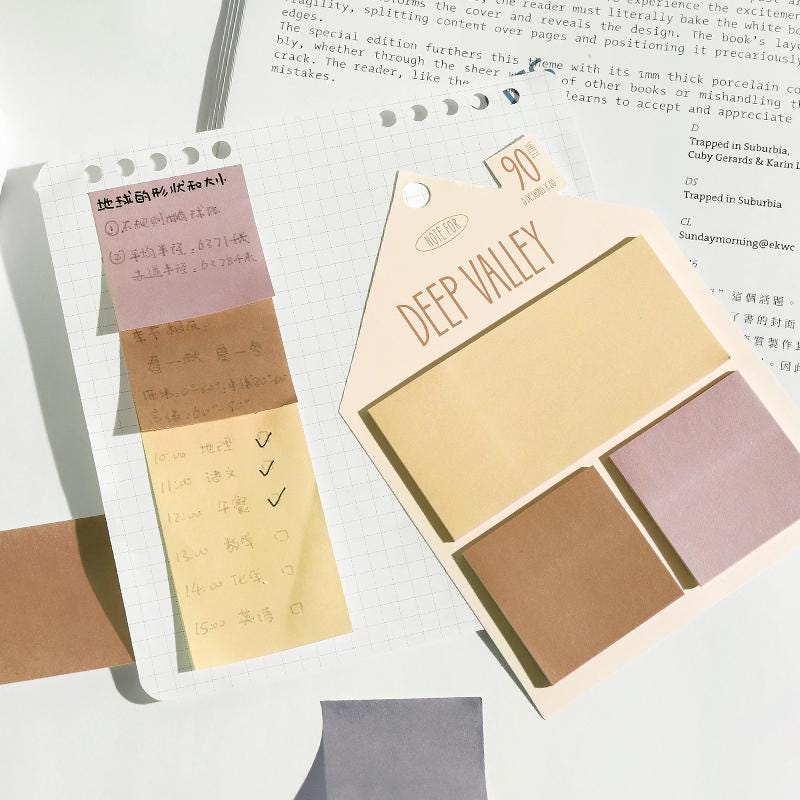 Color Palette Sticky Notes | Memo Pad | Writing Pad | Note Taking | Planner Journal Office Study School Supplies