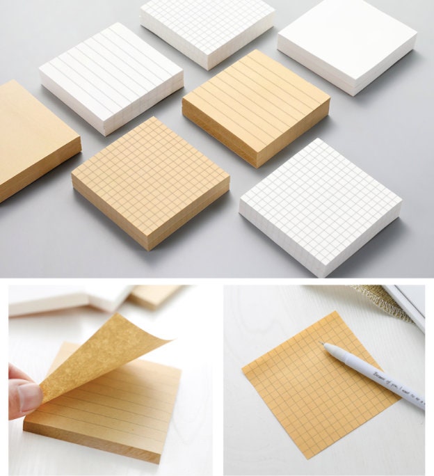 White Kraft Sticky Notes | Note Pads