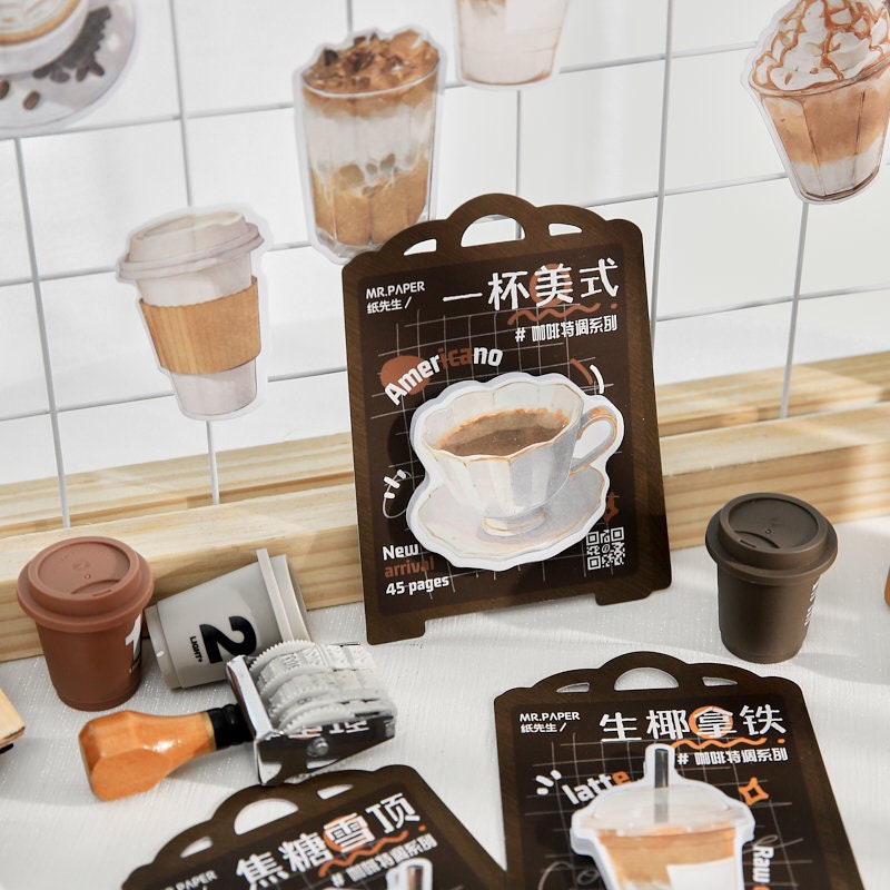 Creative Coffee Sticky Notes | Kawaii Coffee Notepad | Cute Memo Pad | Planner Memo | Planner Journal School Office Supplies