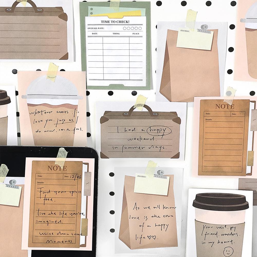 Creative Coffee Notebook Notepad | Latte Suitcase Planner NoteMemo Pad | Planner Journal School Office Supplies