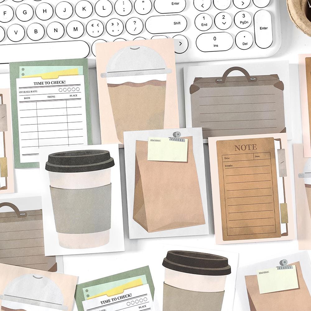 Creative Coffee Notebook Notepad | Latte Suitcase Planner NoteMemo Pad | Planner Journal School Office Supplies