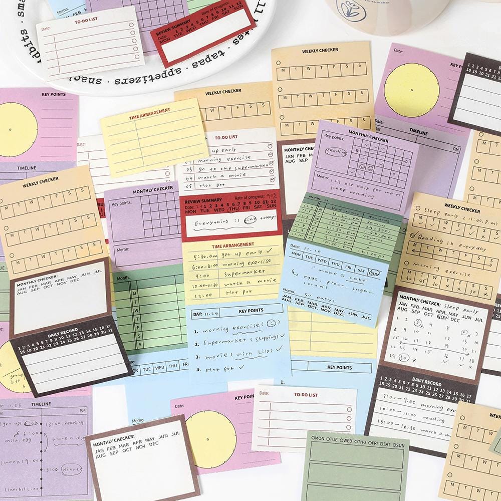Multifunctional Tearable Note Pad | Memo Pad | Weekly Monthly Plan | TO-DO List | Journal Plan Accessories | Student Office School Supplies