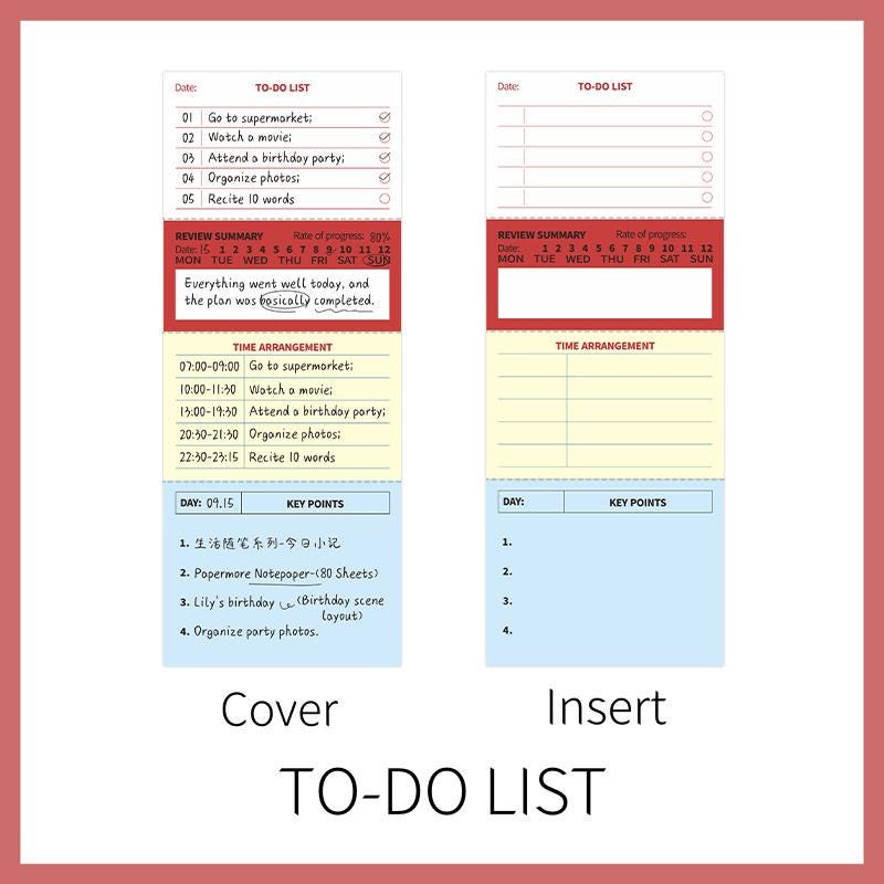 Multifunctional Tearable Note Pad | Memo Pad | Weekly Monthly Plan | TO-DO List | Journal Plan Accessories | Student Office School Supplies