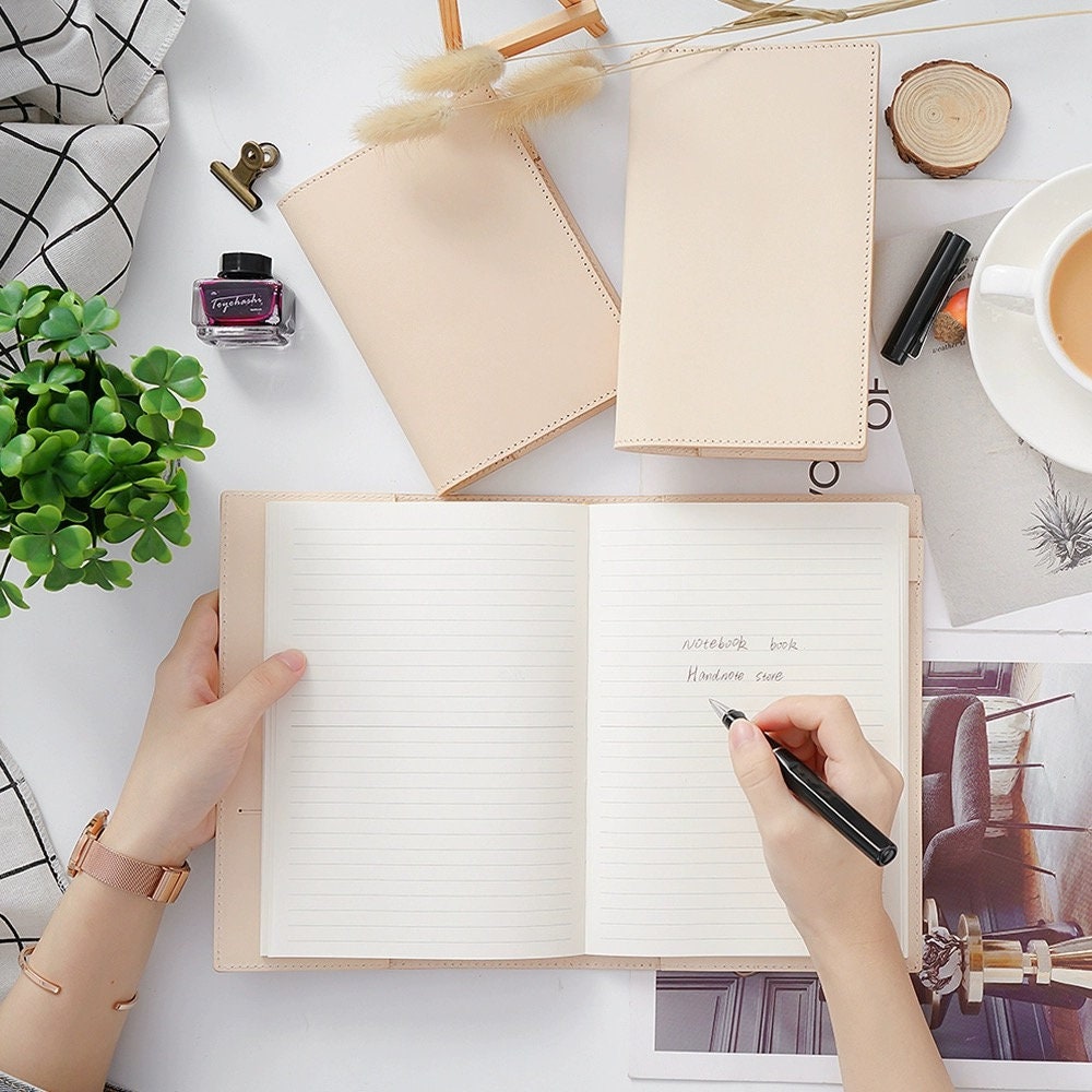 Genuine Leather Cover | A5 A6 B6 Slim Size | Minimal Planner hobonichi Refillable Notebook Cover | Suitable for Hobonichi & Midori