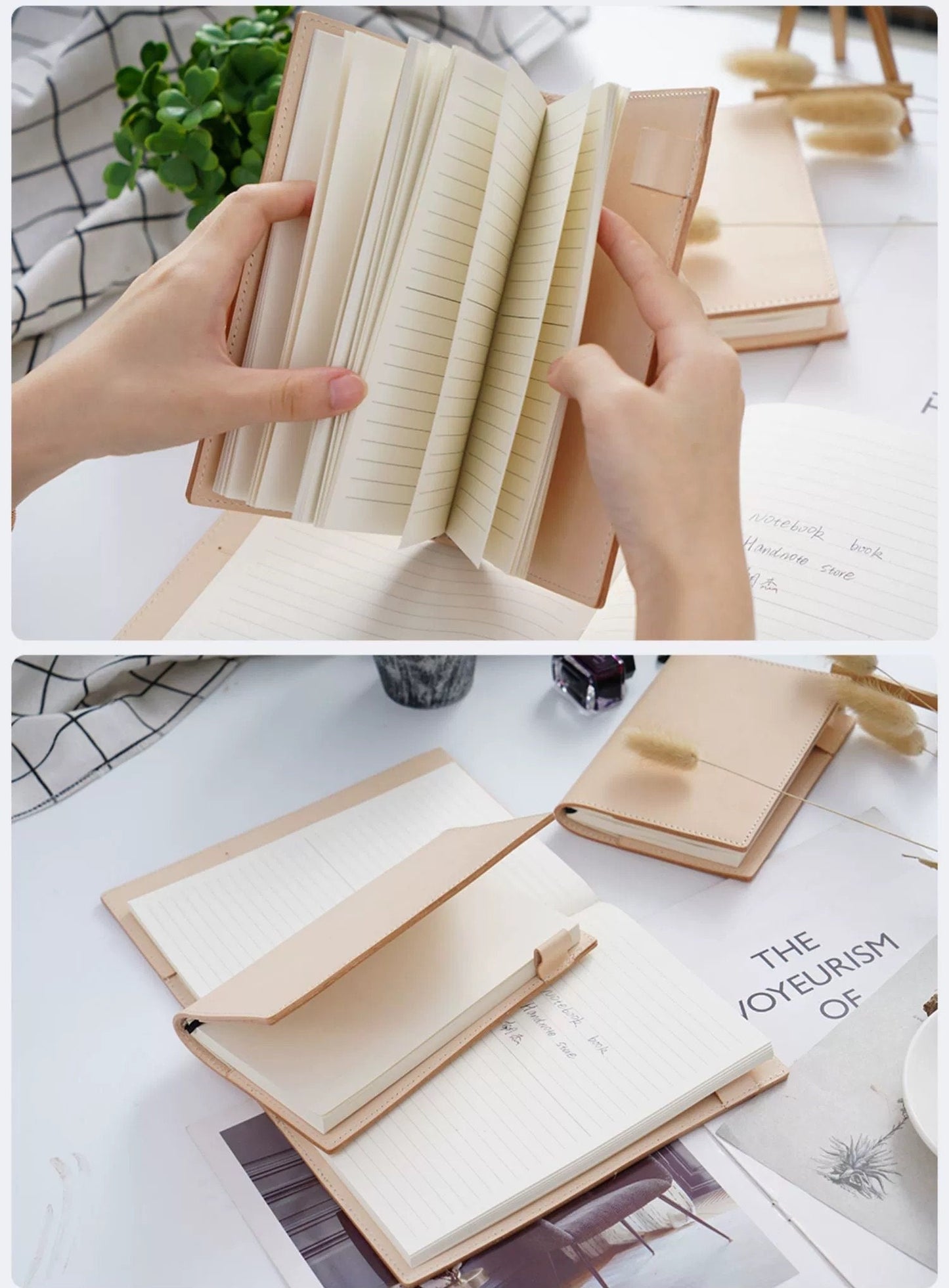 Genuine Leather Cover | A5 A6 B6 Slim Size | Minimal Planner hobonichi Refillable Notebook Cover | Suitable for Hobonichi & Midori