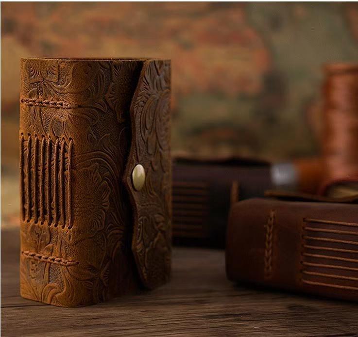Mini 100% Genuine Leather Journal Notebook | Pocket Portable Journal Agenda Planner | Vintage Travel Journal | Gift for Her Him
