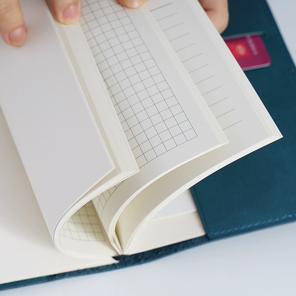 Genuine Leather Cover | A5 A6 B6 Slim Size | Minimal Planner hobonichi Refillable Notebook Cover | Suitable for Hobonichi & Midori