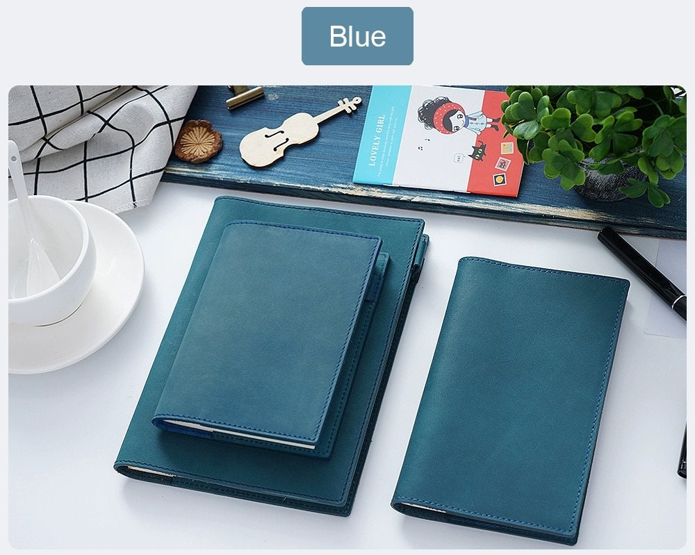 Genuine Leather Cover | A5 A6 B6 Slim Size | Minimal Planner hobonichi Refillable Notebook Cover | Suitable for Hobonichi & Midori
