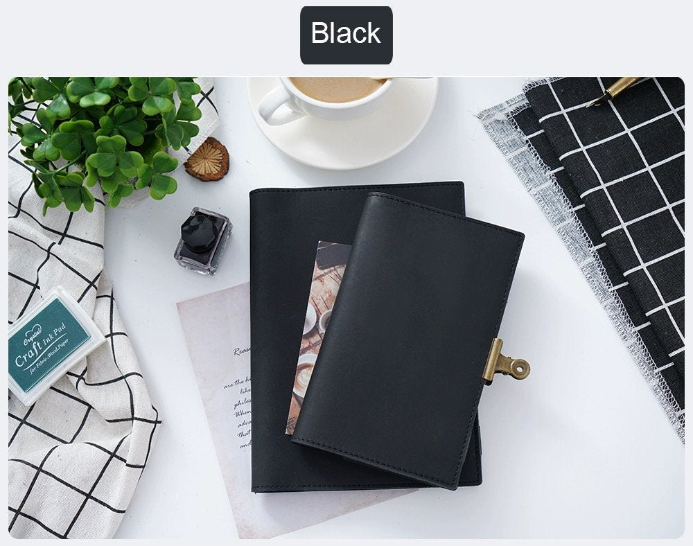 Genuine Leather Cover | A5 A6 B6 Slim Size | Minimal Planner hobonichi Refillable Notebook Cover | Suitable for Hobonichi & Midori