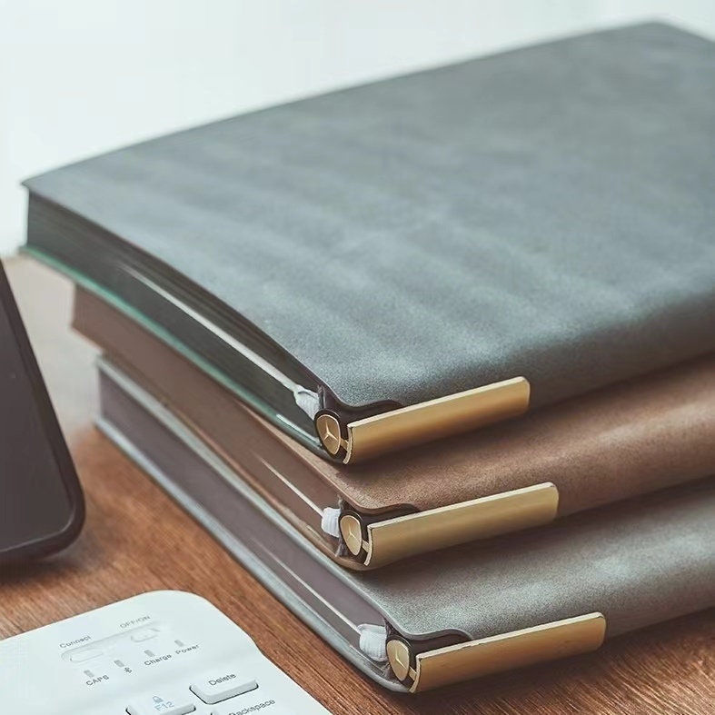 A5 Retro Vegan Leather Lined Notebooks | Soft Cover Notebook Journal | School Office Study Bullet Journal Supplies | Gift for Her