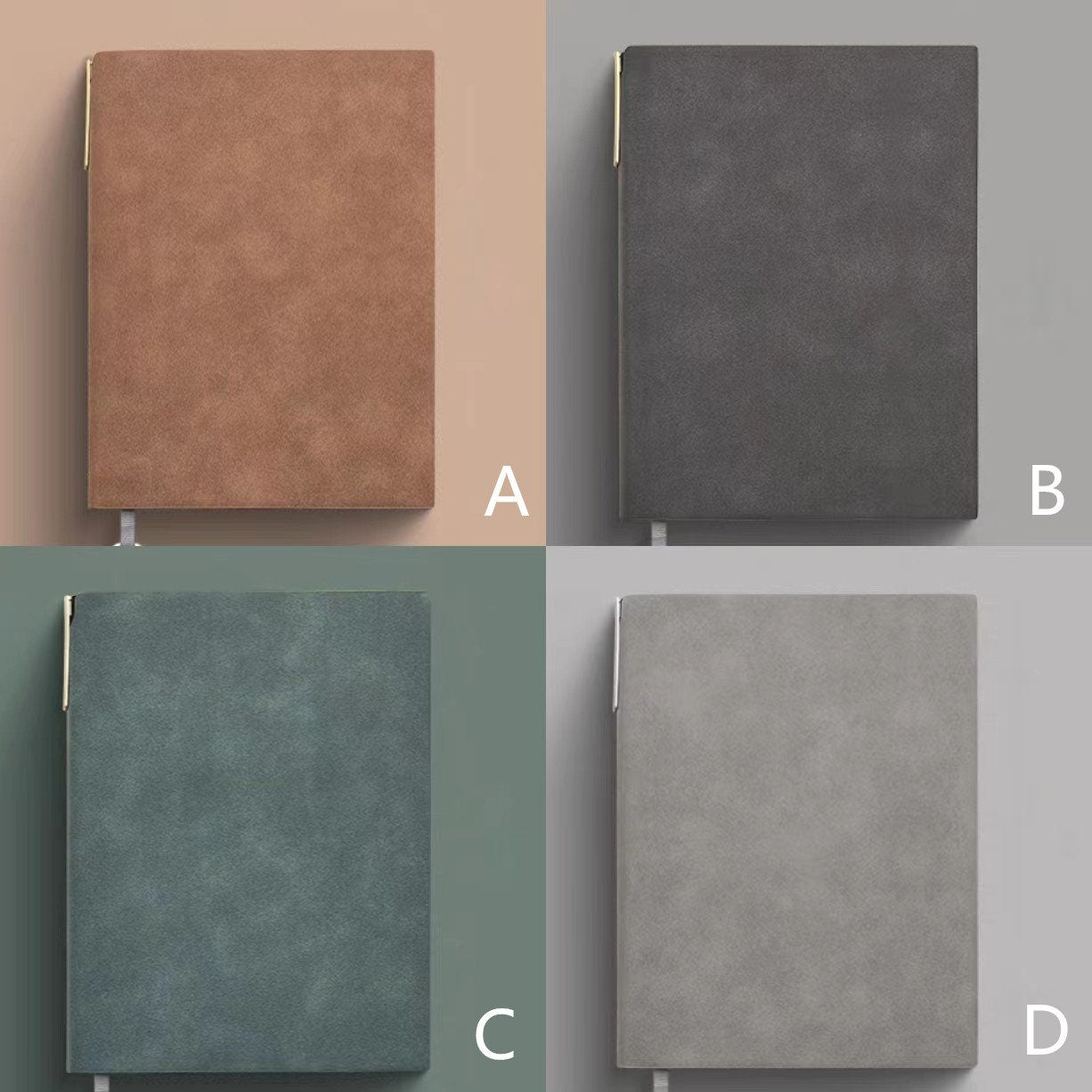 A5 Retro Vegan Leather Lined Notebooks | Soft Cover Notebook Journal | School Office Study Bullet Journal Supplies | Gift for Her