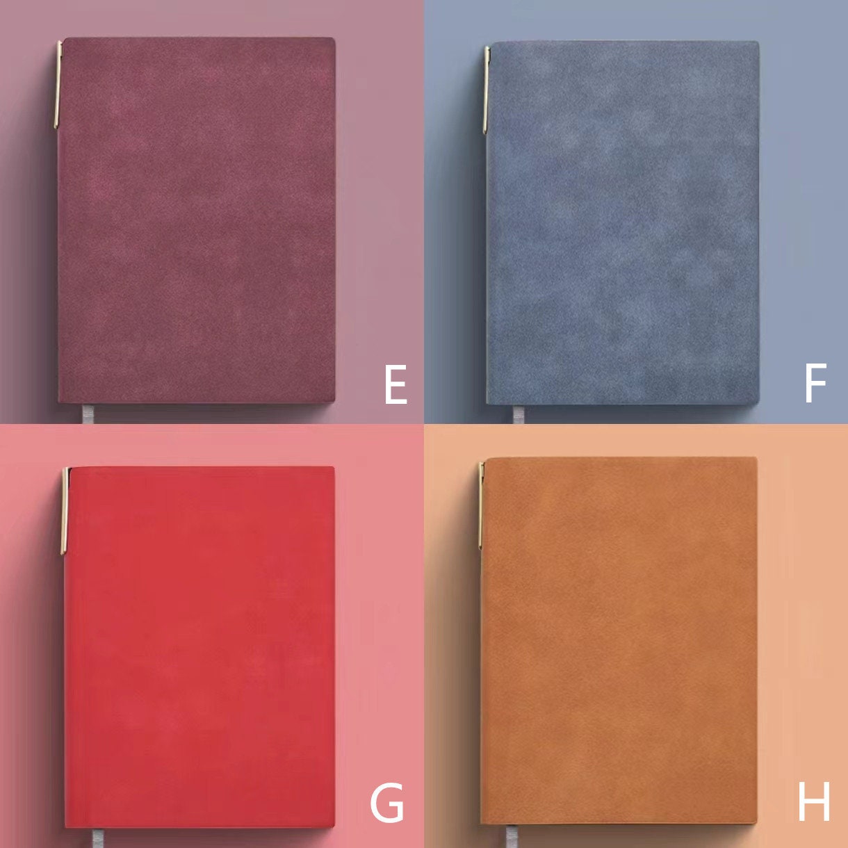 A5 Retro Vegan Leather Lined Notebooks | Soft Cover Notebook Journal | School Office Study Bullet Journal Supplies | Gift for Her