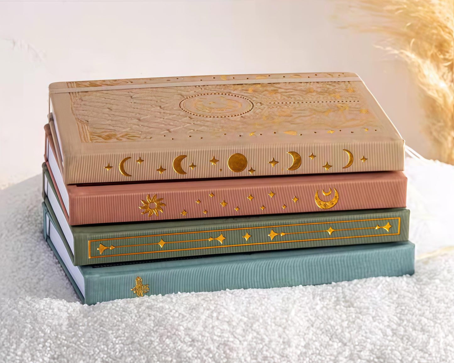 Gilded A5 Moon Butterfly Bee Notebook | Dotted Lined Journal | Hard Cloth Cover Planner | Office and School Supplies | Gift for Her