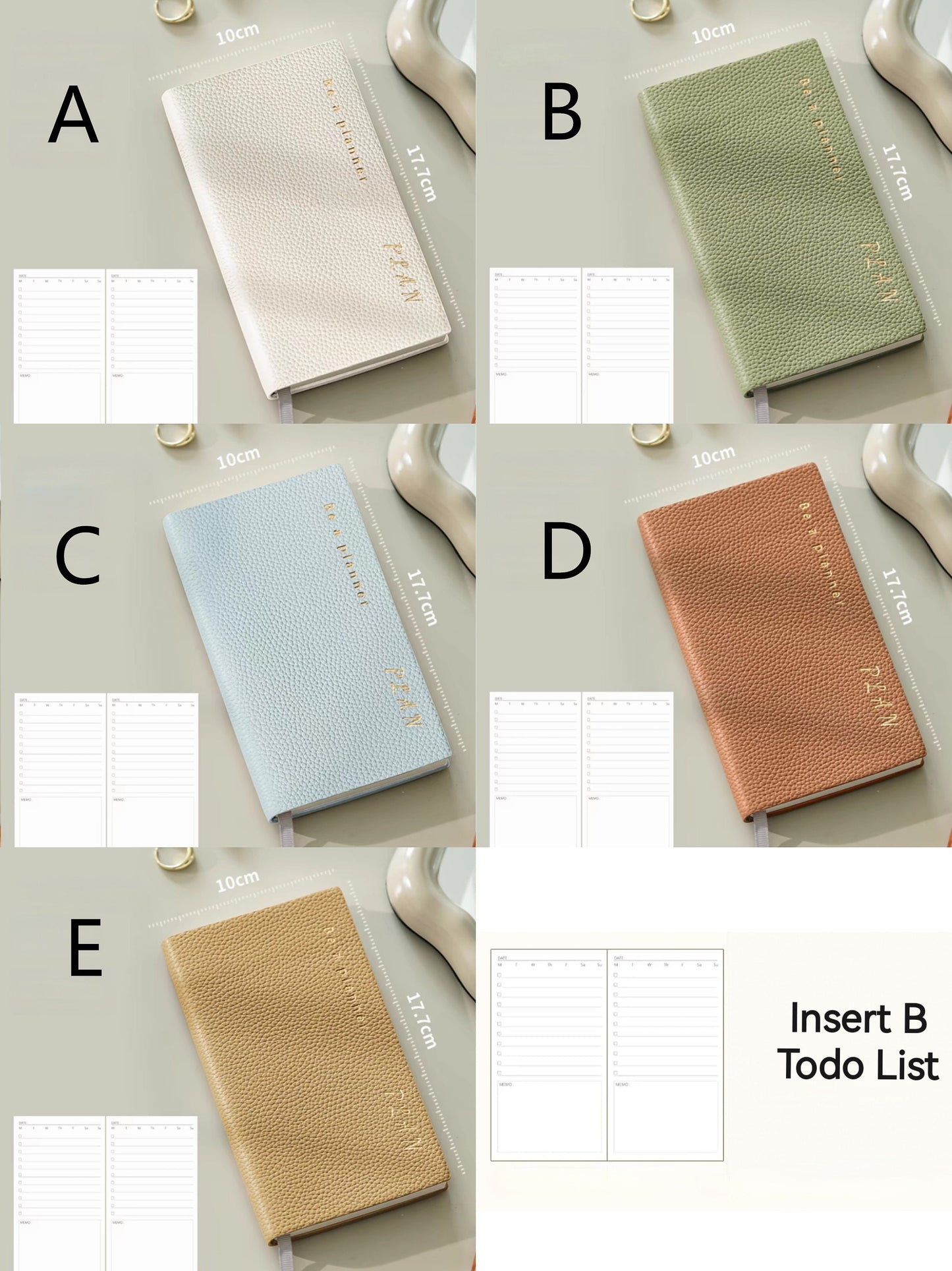 Soft Pebbled Vegan Leather To Do List Notebook | Minimalist Planner Journal | School Student Office Supplies Stationery | Daily Plan