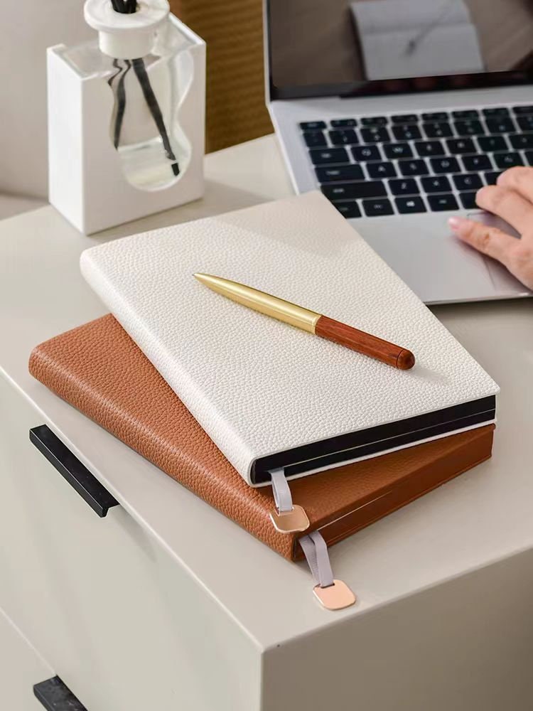 A5 Soft Pebbled Leather Notebook | Minimalist Planner Journal | A5 Lined Notebook | School Student Office Supplies Stationery | Gift for Her