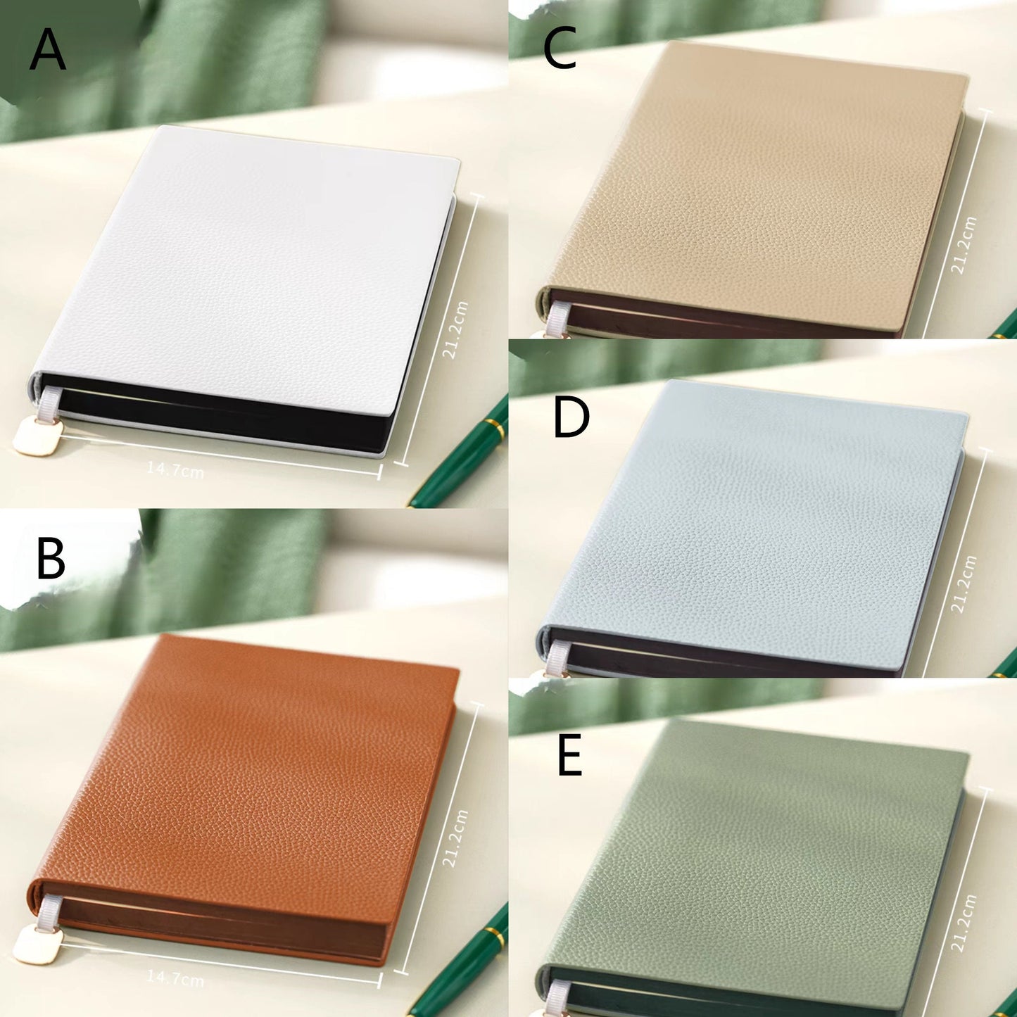 A5 Soft Pebbled Leather Notebook | Minimalist Planner Journal | A5 Lined Notebook | School Student Office Supplies Stationery | Gift for Her