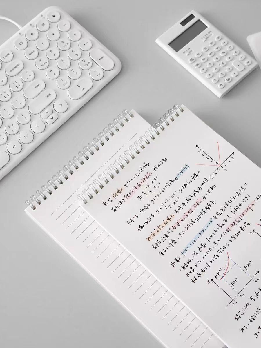 Upturning Spiral Notebook | Transparent Cover Spiral Notebook | Lined Grided Blank Notebook | Study Academic Planner Journal