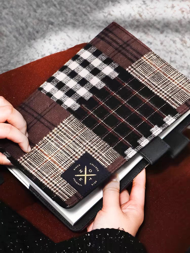 2025 Retro Plaid Notebook Cover | A5 A6 Refillable Notebook | Suitable for Hobonichi and Midori