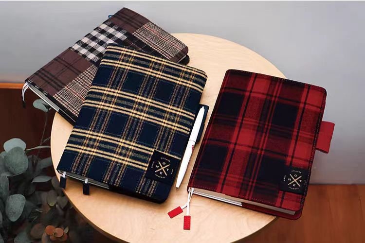 2025 Retro Plaid Notebook Cover | A5 A6 Refillable Notebook | Suitable for Hobonichi and Midori