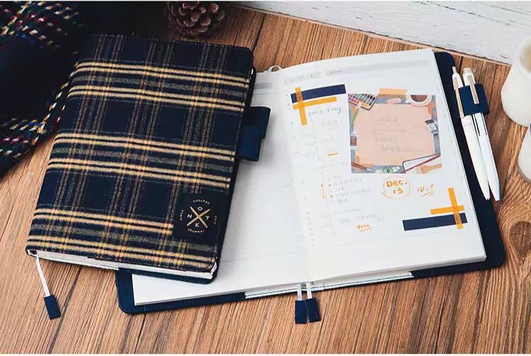 2025 Retro Plaid Notebook Cover | A5 A6 Refillable Notebook | Suitable for Hobonichi and Midori