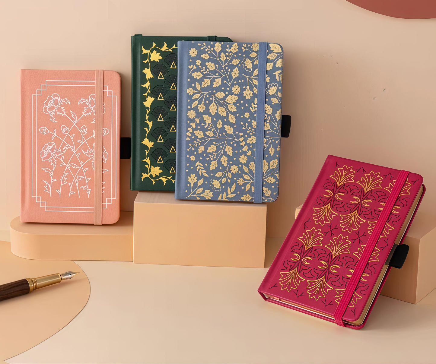 A6 Floral Vegan PU Journal with Pocket | Portable Notebook for School, Work, and Travel | Ideal Gift for Women and Girls | Personal Diary