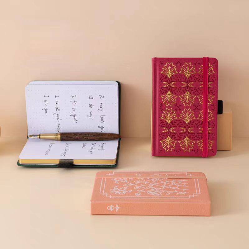 A6 Floral Vegan PU Journal with Pocket | Portable Notebook for School, Work, and Travel | Ideal Gift for Women and Girls | Personal Diary