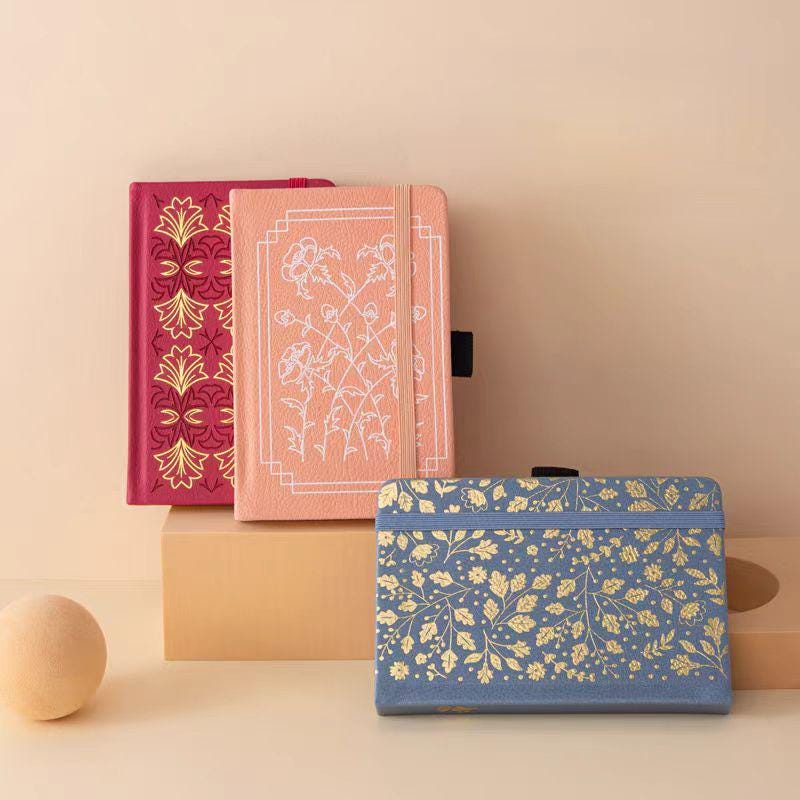 A6 Floral Vegan PU Journal with Pocket | Portable Notebook for School, Work, and Travel | Ideal Gift for Women and Girls | Personal Diary